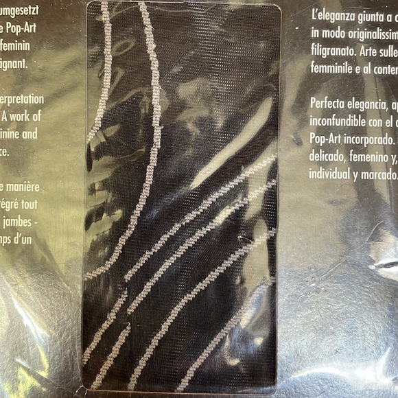 WOLFORD Black Pop Spiral Stay-up Thigh Highs Large - Picture 2 of 3